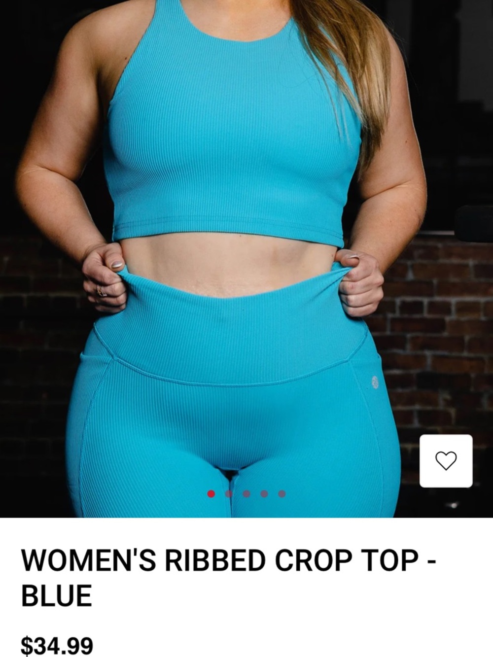DIXXON Ribbed Active Set in Bright Turquoise 
Leggings and top